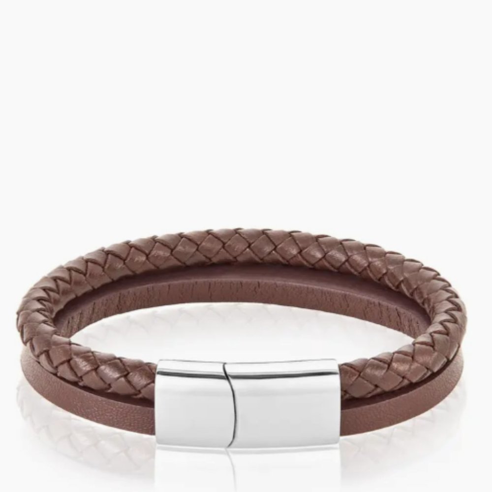 NWT Adornia Leather Braided Combo Bracelet